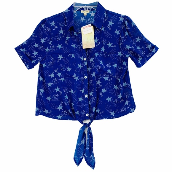 Cropped & Sheer Shooting Star Blouse - Picture 5 of 10
